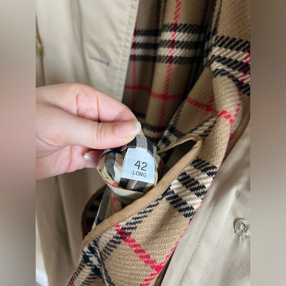 Vintage Burberry Long Kensington Heritage Trench Coat Wool Liner Men’s 42 Long - Picture 6 of 11